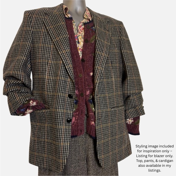 American Vintage Jackets & Blazers - VTG Wool Blazer Houndstooth Men’s 40R Sport Jacket Fits Women M/L Ivy League